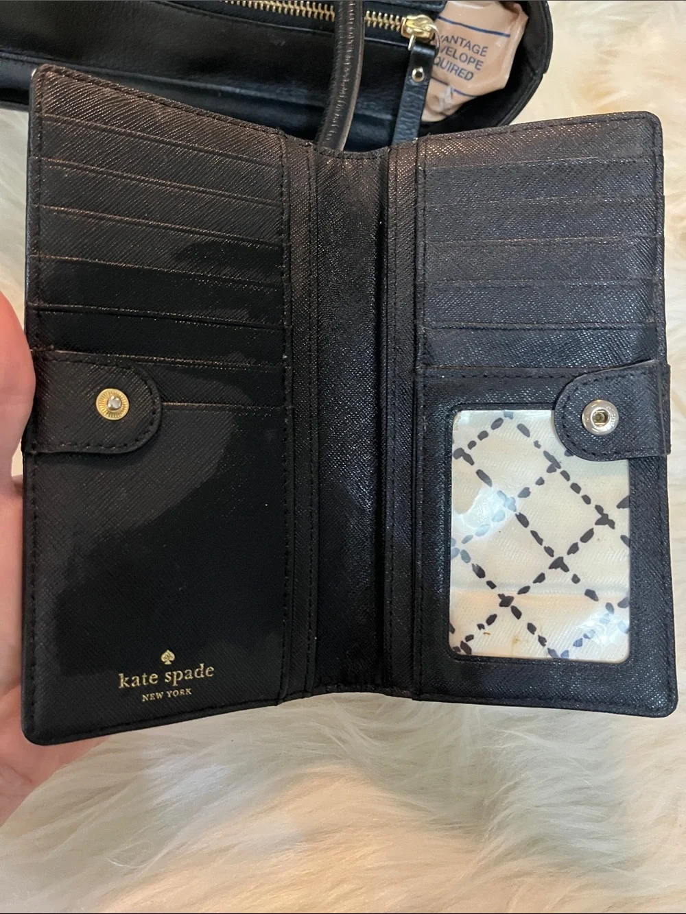 kate spade Black Leather Tote with Matching Wallet